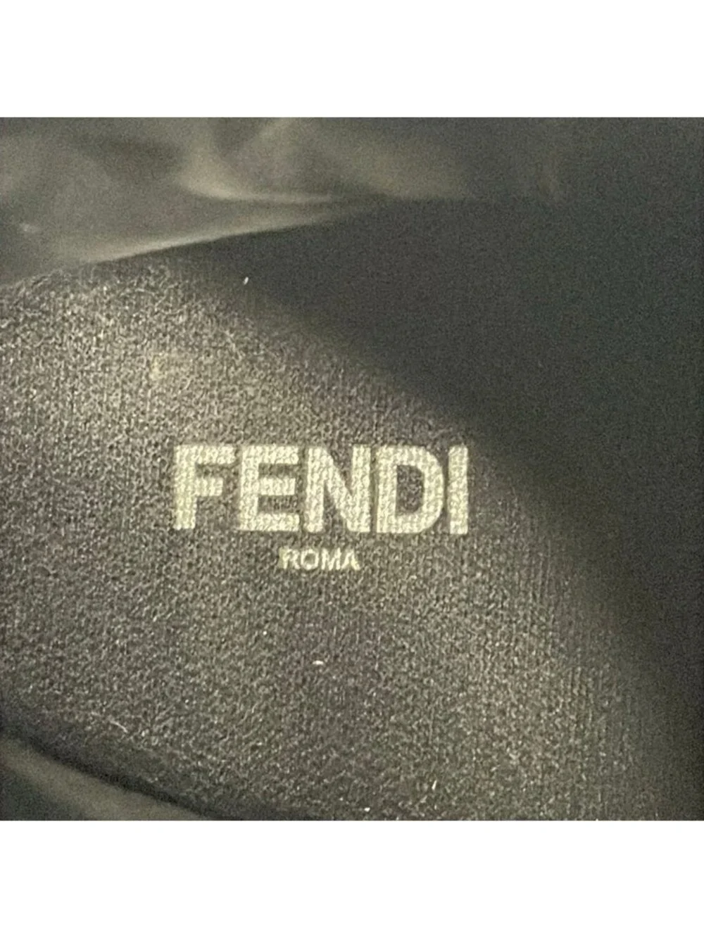 Fendi Short Boots 9 Black Beige Zucca Pattern Leather